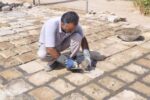 مرمت بخشی از سنگ فرش قلعه تاریخی سلاسل شوشتر