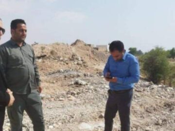 بازدید از جایگاه های غیر قانونی تخلیه نخاله های ساختمانی و پسماندهای شهری در شوشتر
