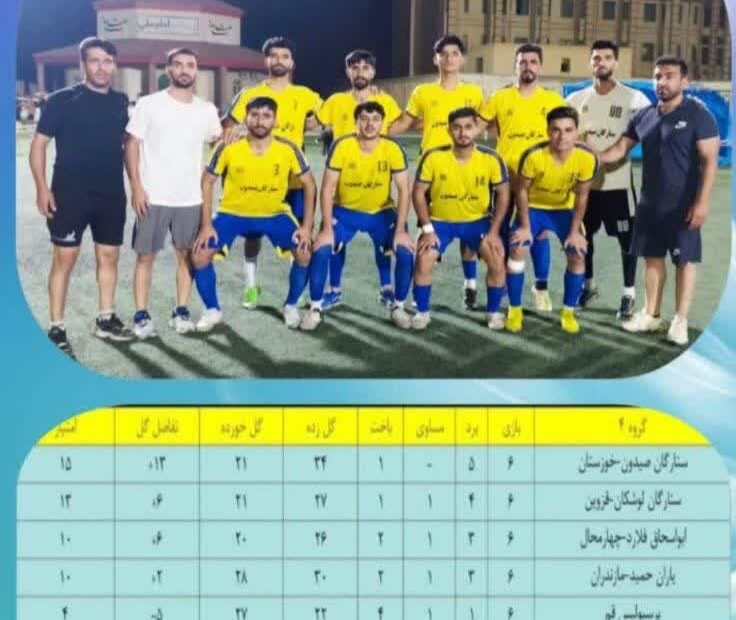 صعود تیم مینی‌فوتبال ستارگان صیدون خوزستان به مرحله نهایی لیگ برتر کشور